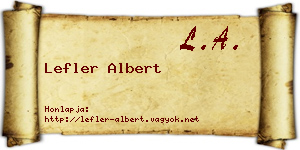 Lefler Albert névjegykártya